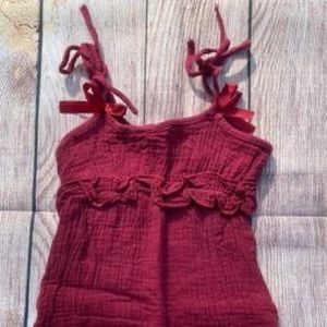 Infant Girl’s Burgundy Pant Romper Size 6 Months